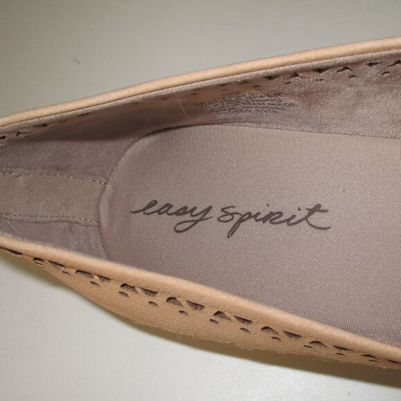 Easy Spirit "Derely" Womens Tan Laser-cut Leather Jute 1.5" Wedge Shoe NWOB- 10M - Picture 6 of 10